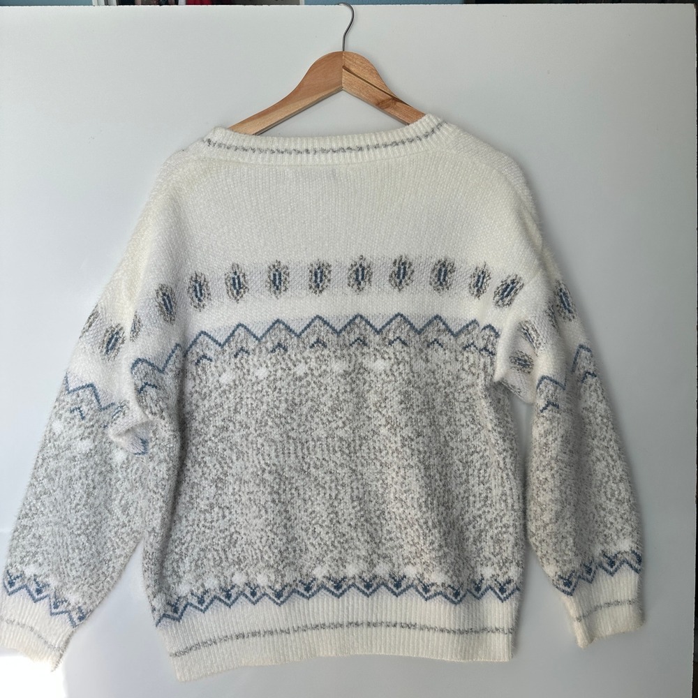 Romantic Hut Fuzzy Knit Cardigan Sweater Fair Isle Nordic Pattern Cottagecore SM - Picture 2 of 15